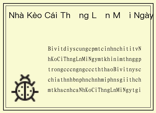 Nhà Kèo Cái Thắng Lớn Mỗi Ngày